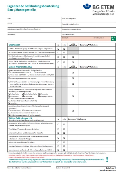 Checklisten zur Gefährdungsbeurteilung Praxisgerechte Lösungen